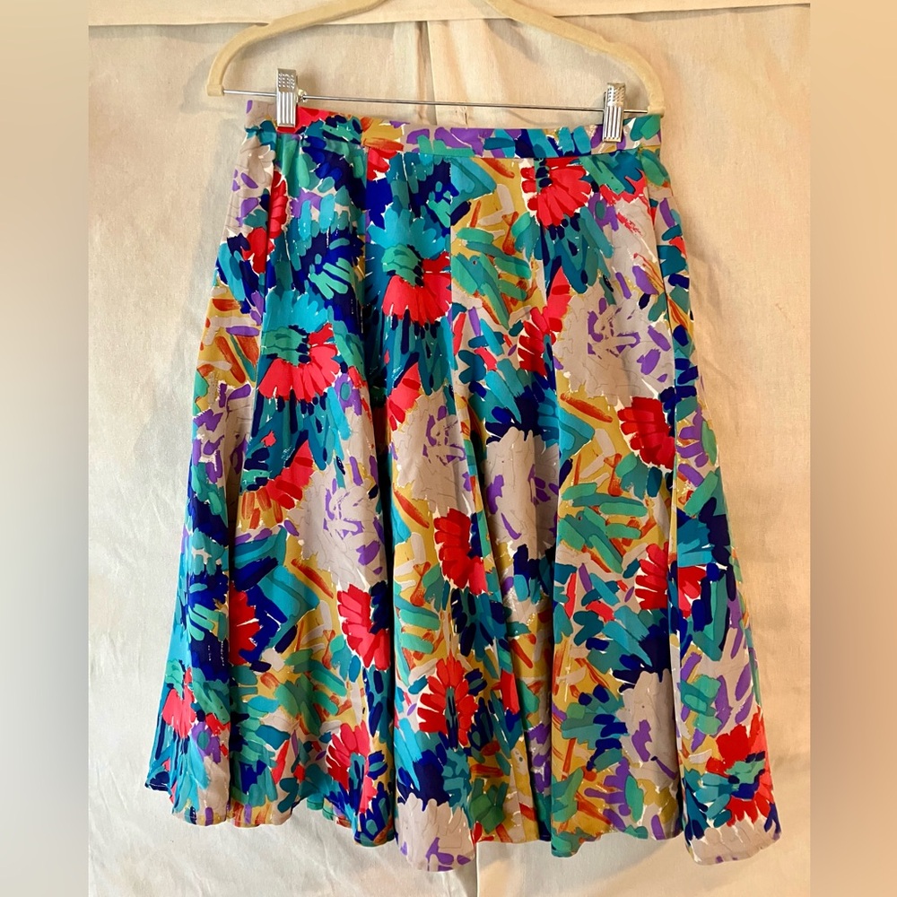 Vintage Hanae Mori Paris Silk Skirt Sz 40